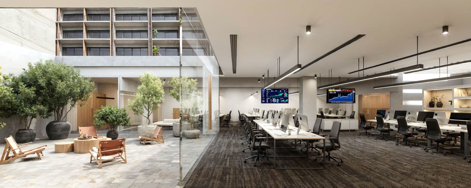 Oficinas y patio interior